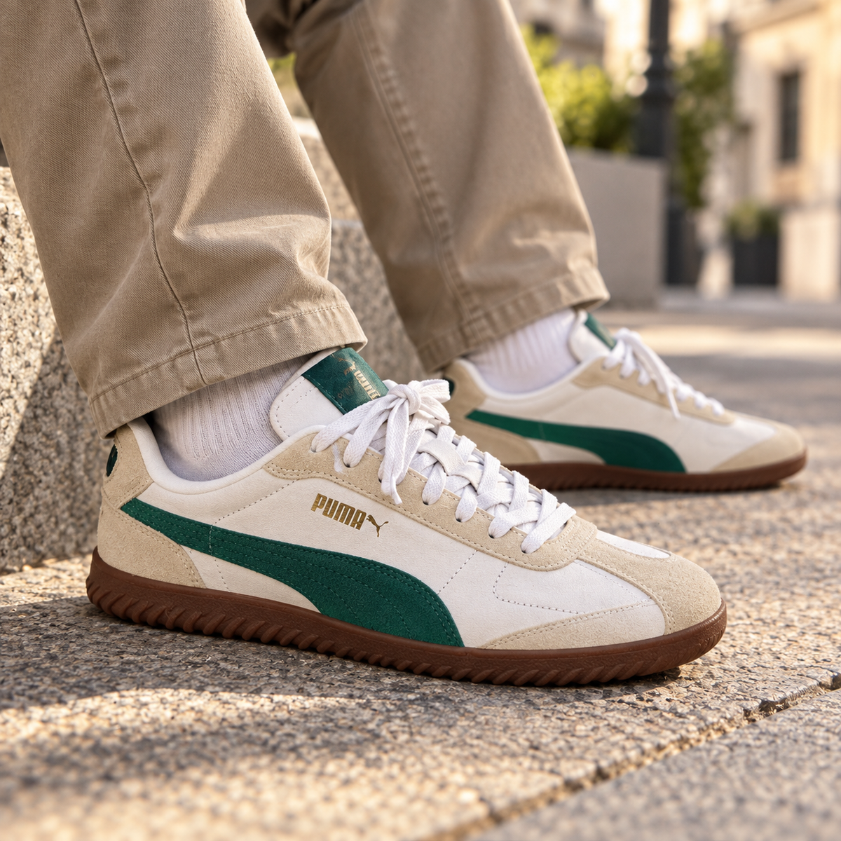 Zapatillas Puma Club Kayzer OG 402604 Blancas y Verdes Unisex - imagen lifestyle