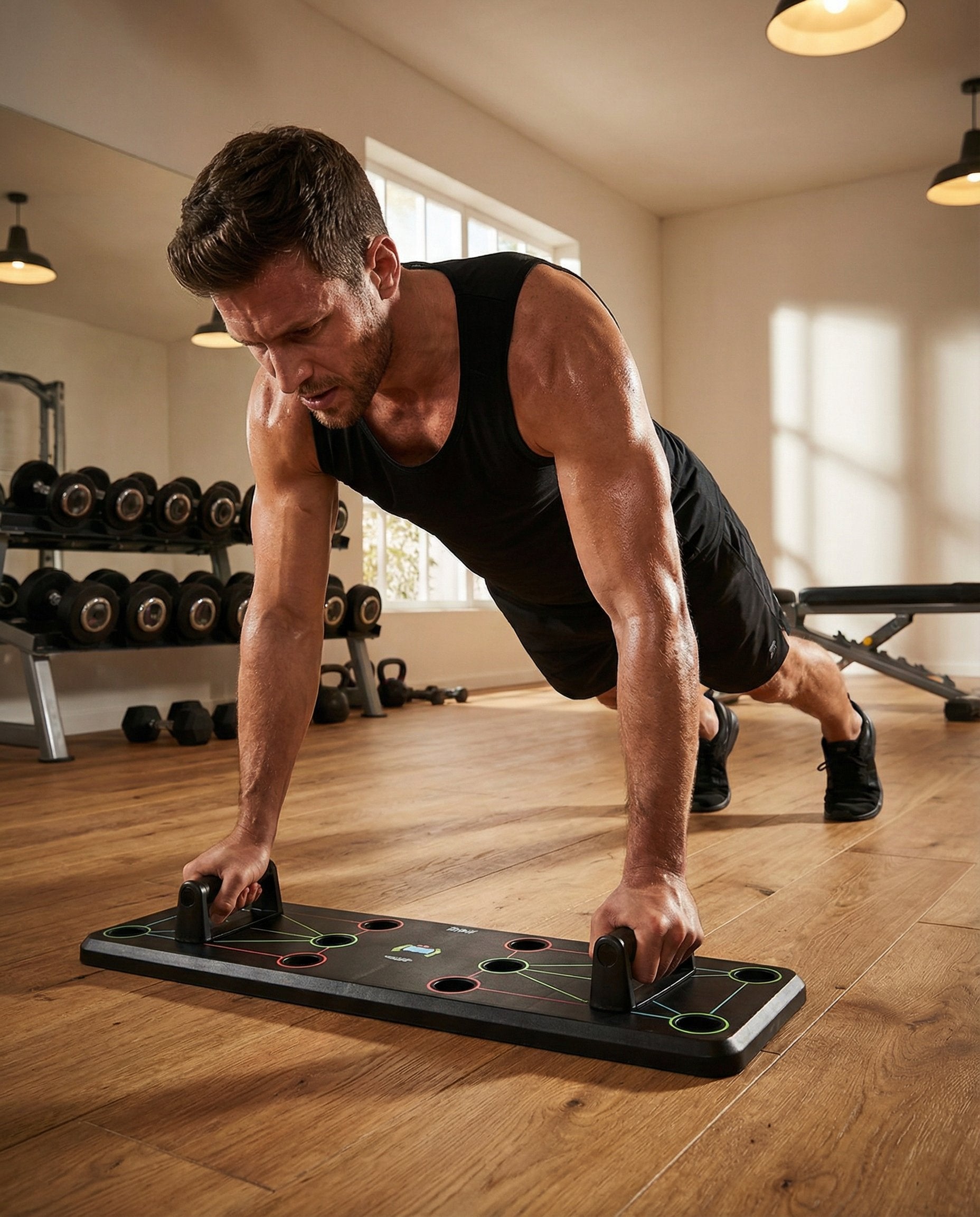 Tabla Push-Up Board Multifunción con Guía de Ejercicios - Crivit