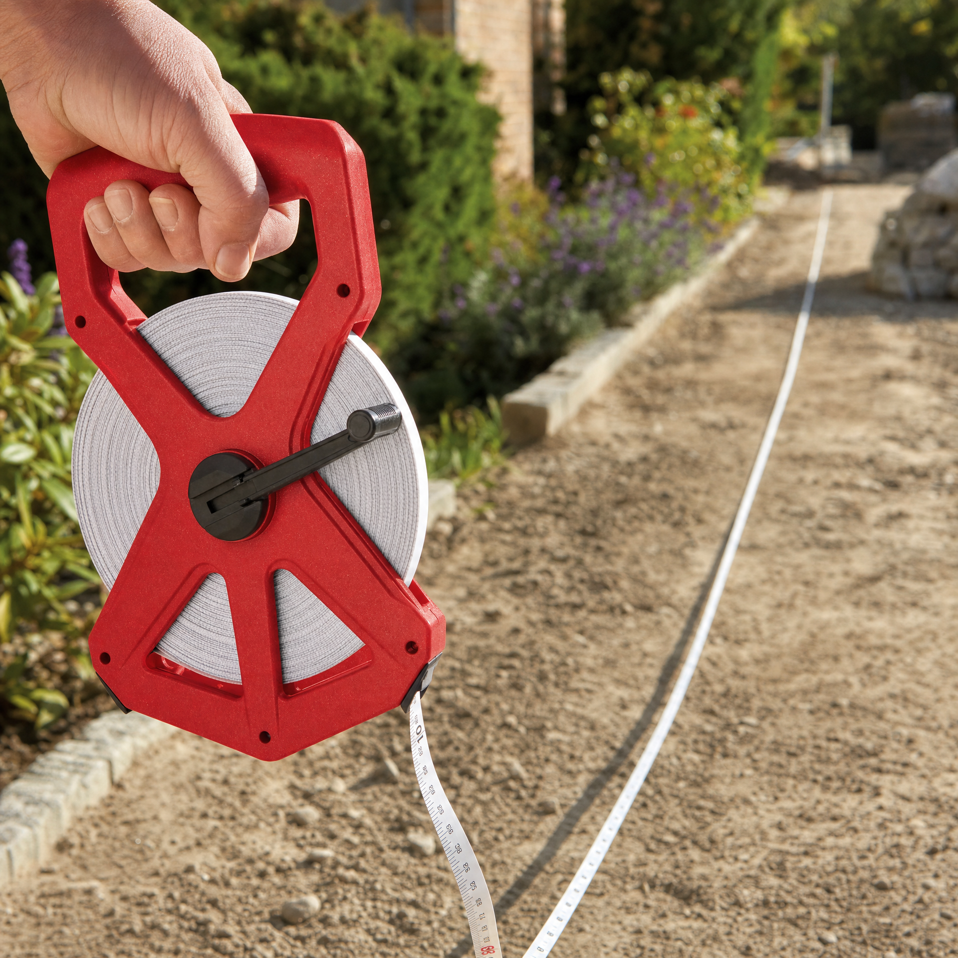 Cinta Métrica Parkside 50 m Roja con Manivela
