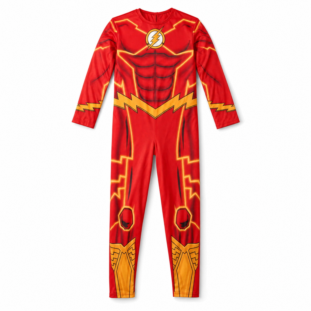 Disfraz Flash - mono rojo con emblema de rayo