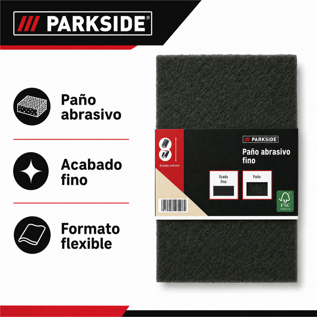 Parkside paño abrasivo para lijado - acabado fino