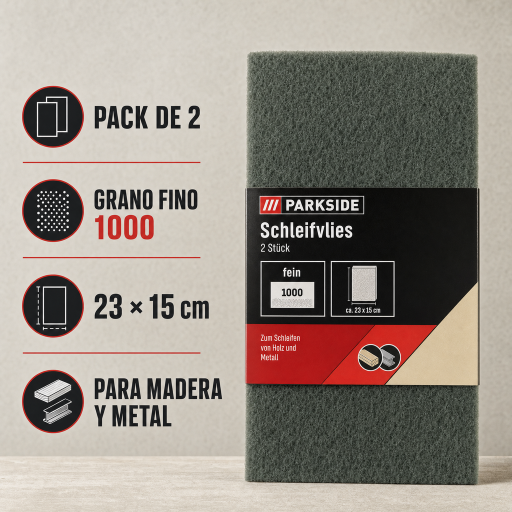 PARKSIDE Vellón de Lijado Fino 1000, Pack de 2