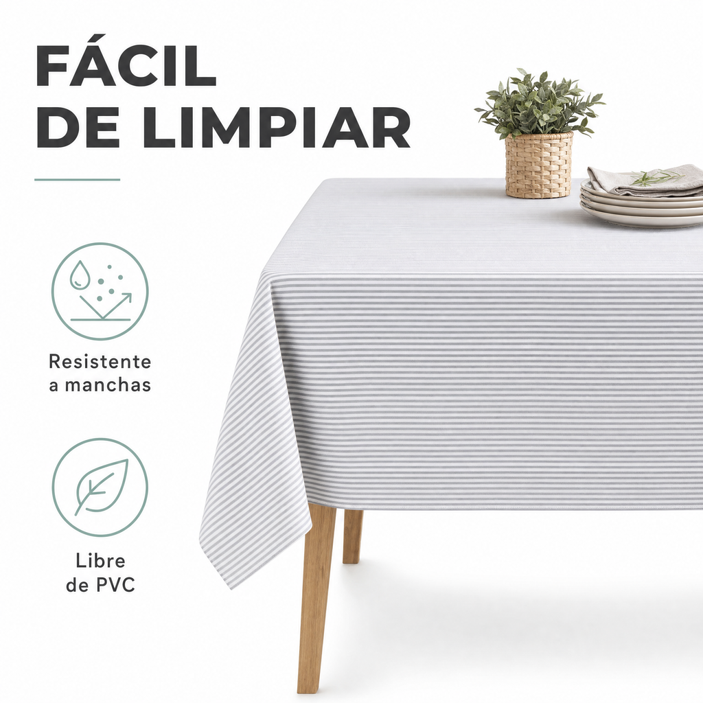 Mantel LIVARNO Home a Rayas Grises 130x160 cm