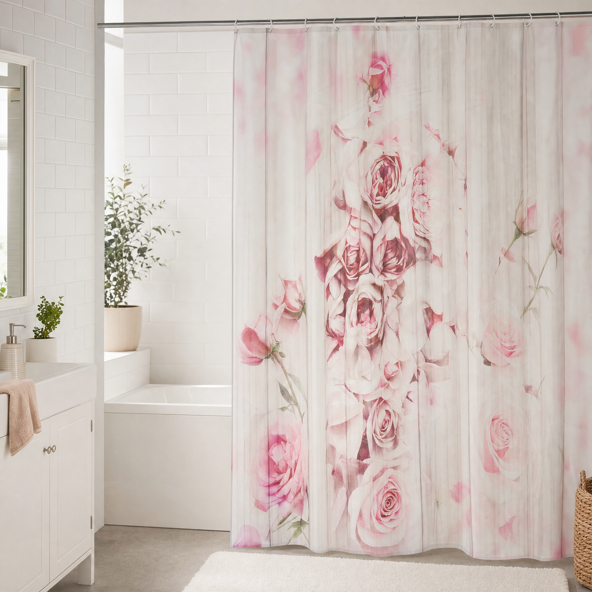 Livarno Home Cortina de Ducha Rosas 180 × 200 cm