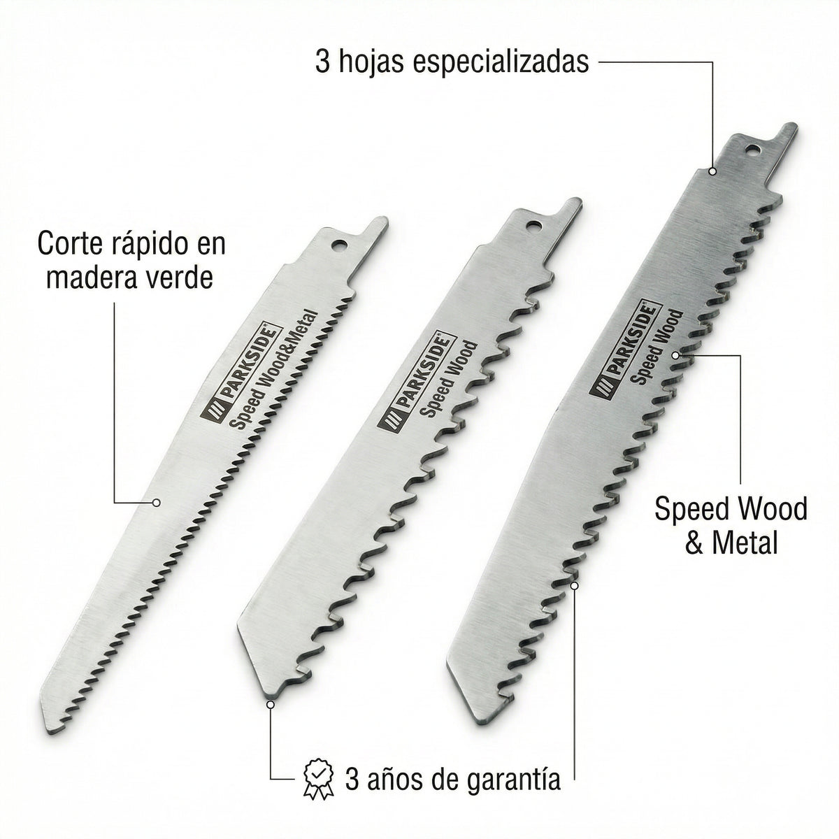 Set 3 Hojas Sierra Sable Parkside Green Wood