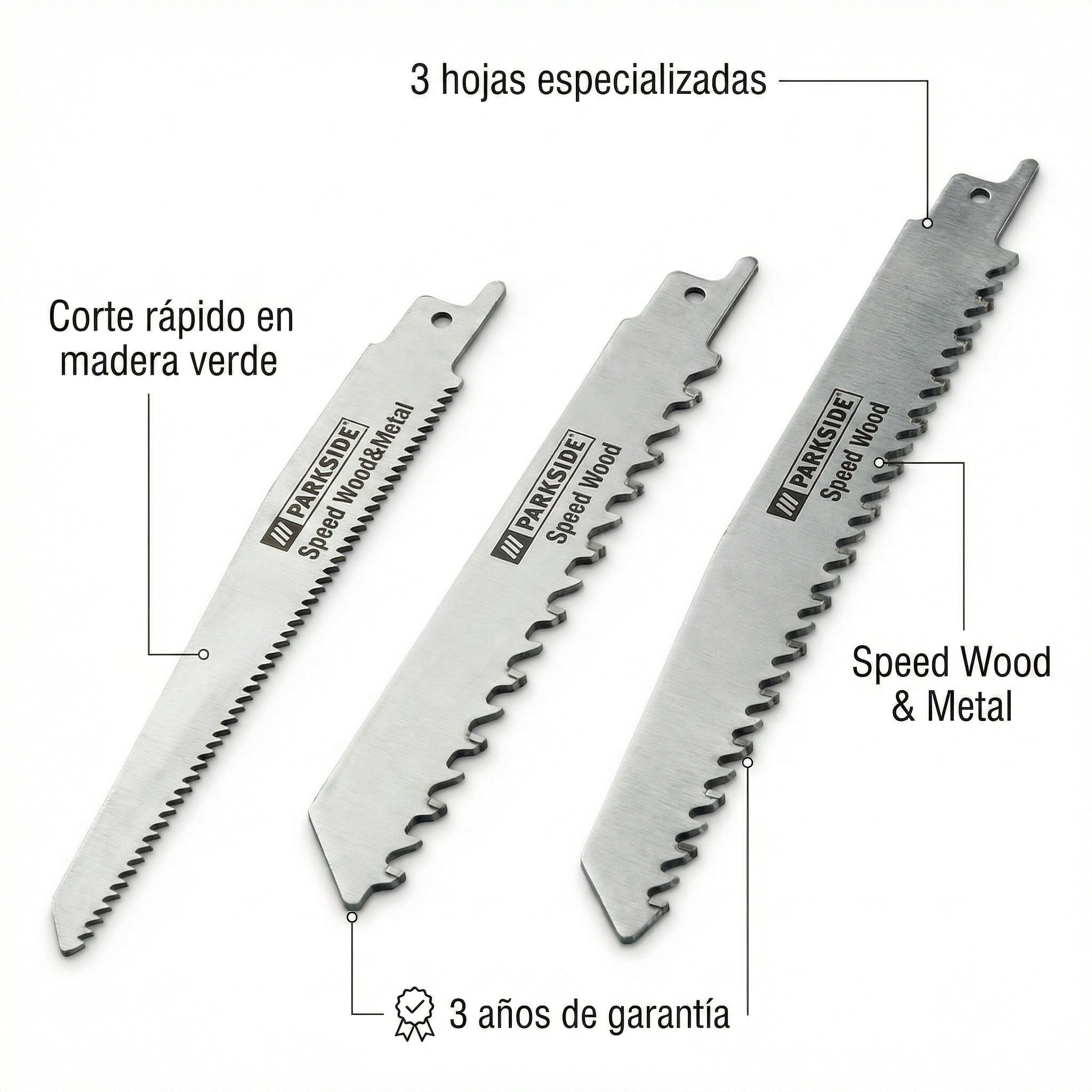 Set 3 Hojas Sierra Sable Parkside Green Wood