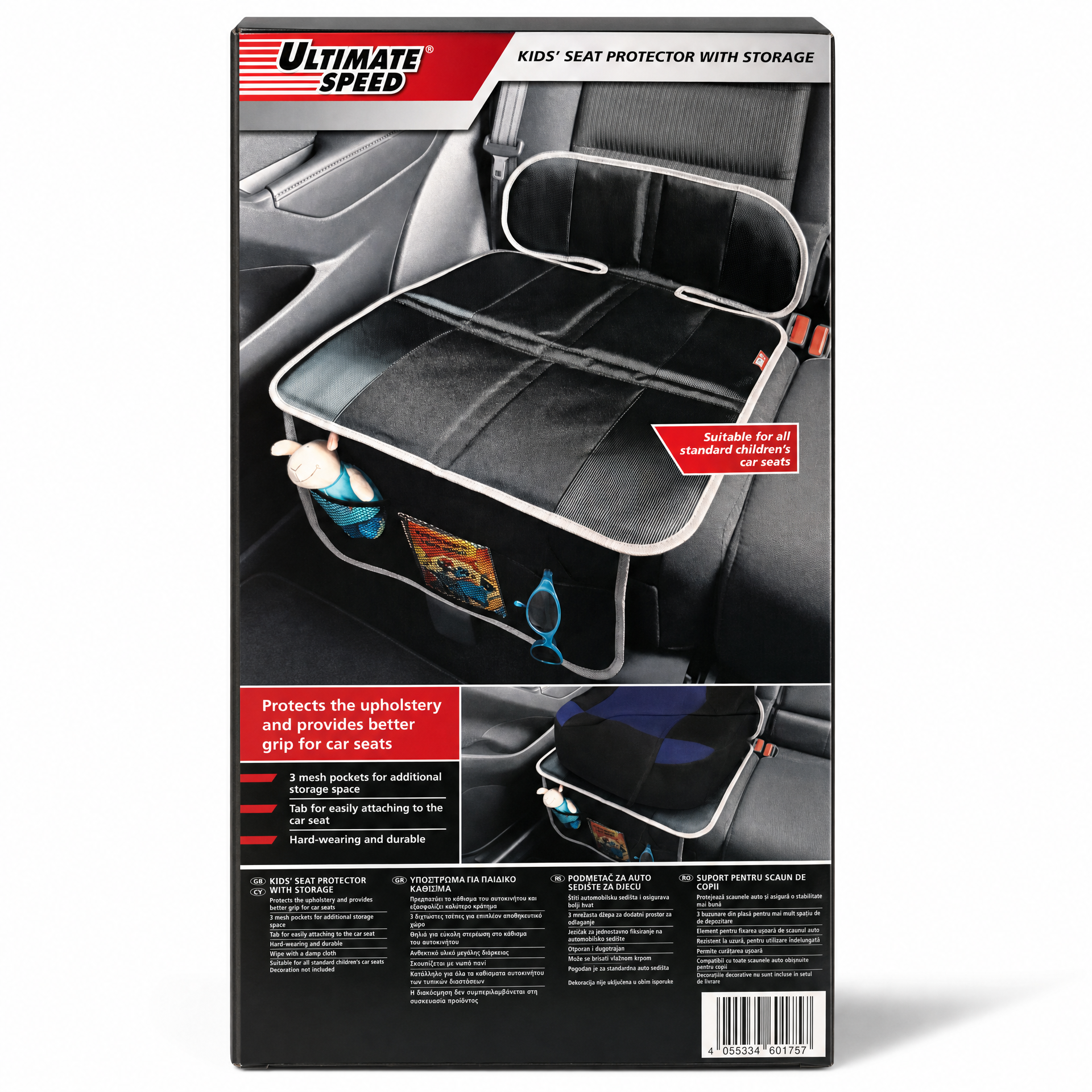 Ultimate Speed Protector de Asiento de Coche Acolchado Respaldo Alto Lavable a Mano