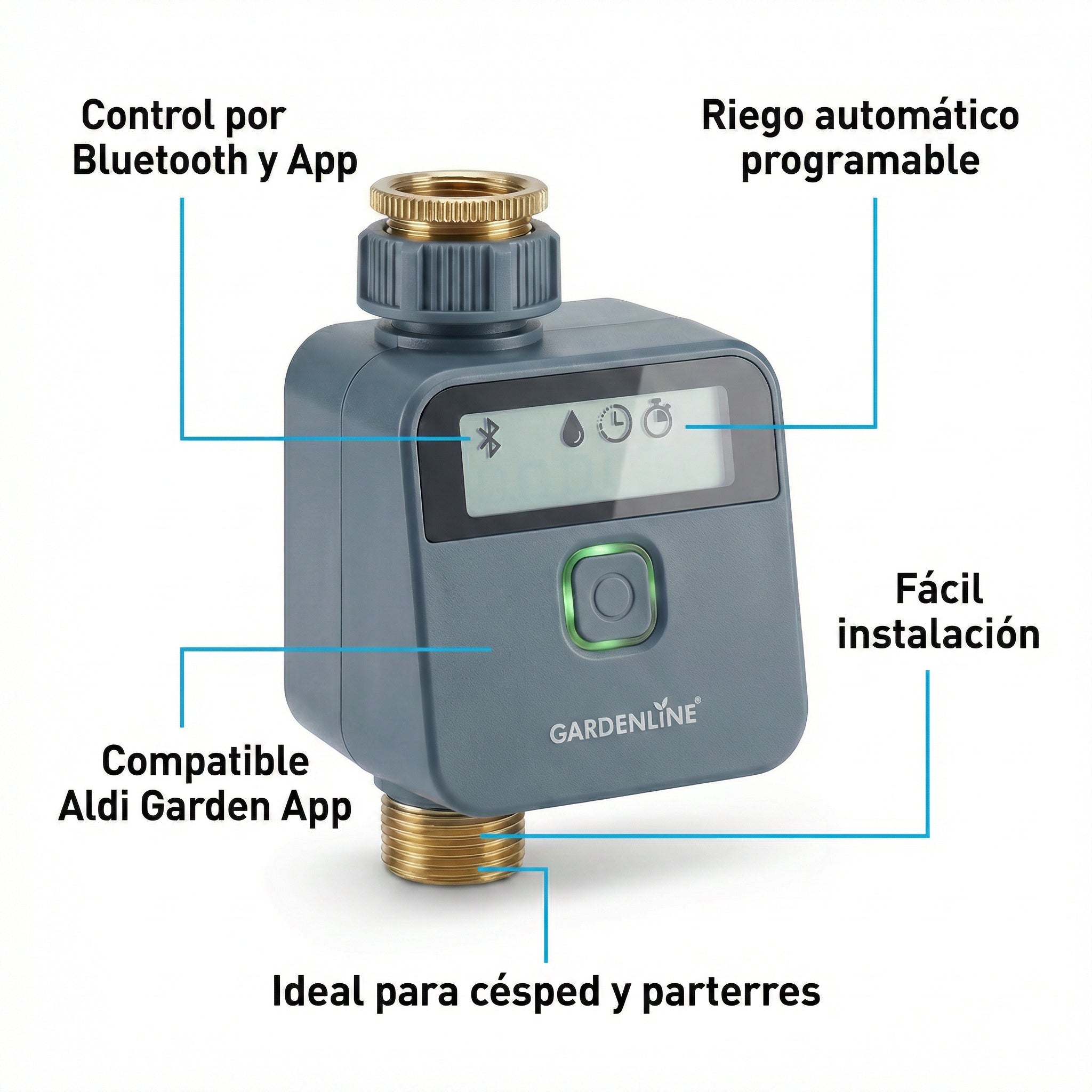 Ordenador Riego Bluetooth Gardenline App
