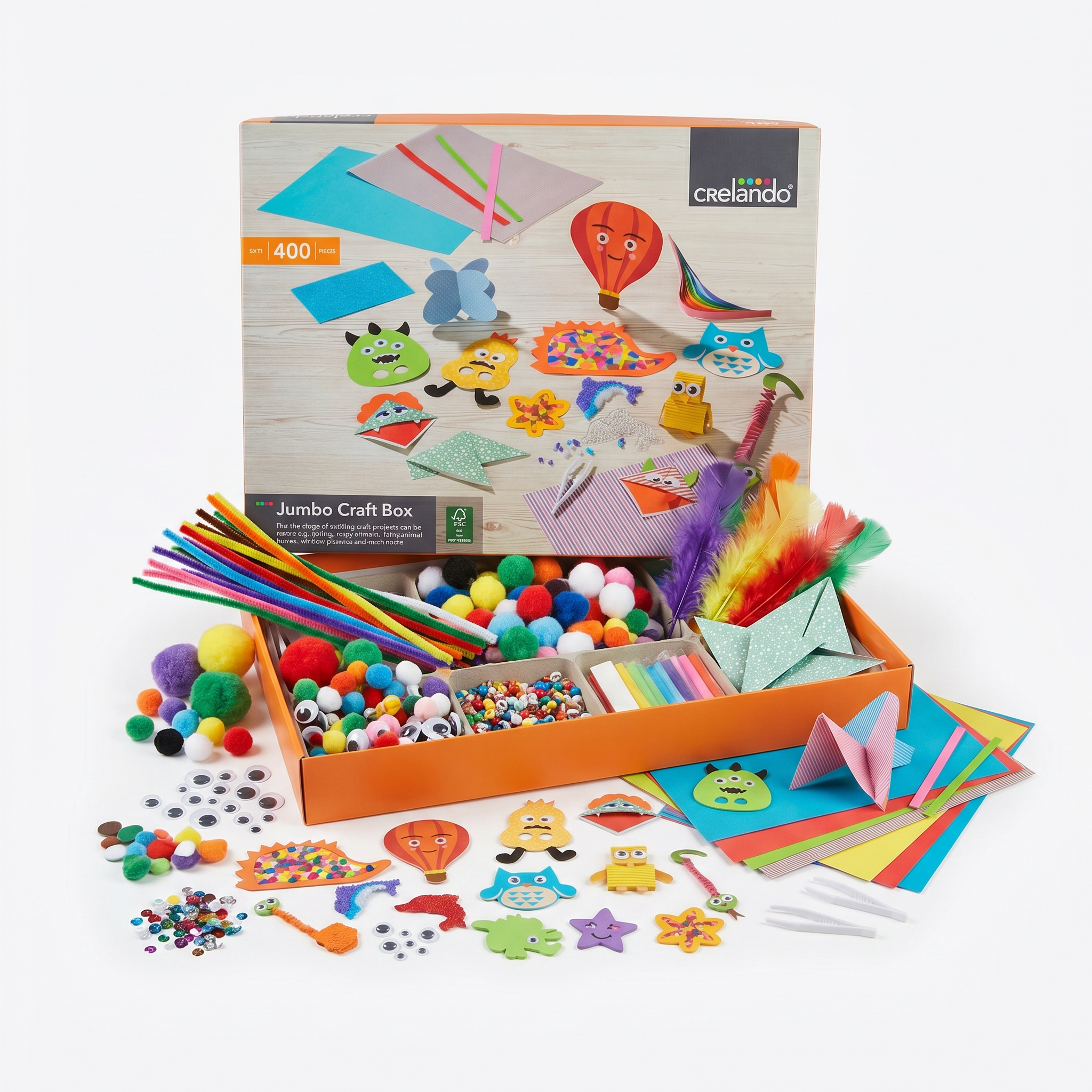 Caja Manualidades Jumbo Crelando — 400 Piezas