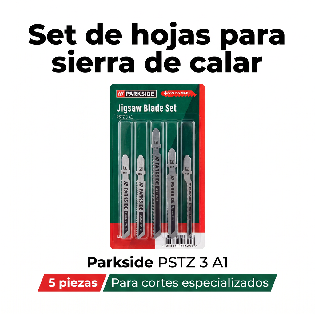 Parkside Set de Hojas para Sierra de Calar PSTZ 3 A1 — 5 Piezas