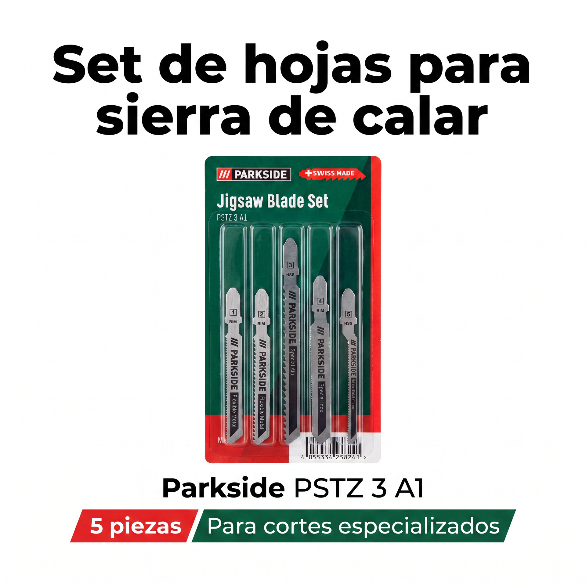 Parkside Set de Hojas para Sierra de Calar PSTZ 3 A1 — 5 Piezas