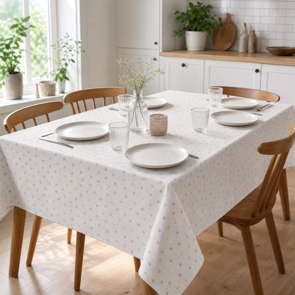 Mantel Livarno Home Blanco con Estampado de Puntos