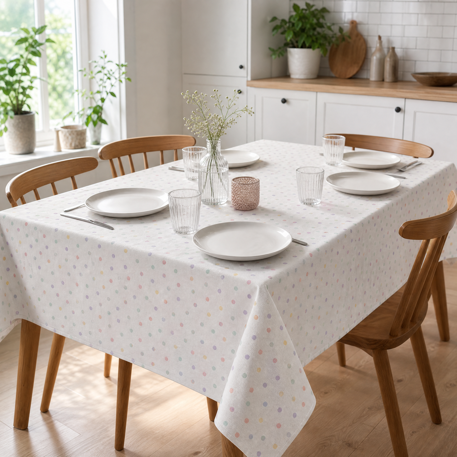 Mantel Livarno Home Blanco con Estampado de Puntos