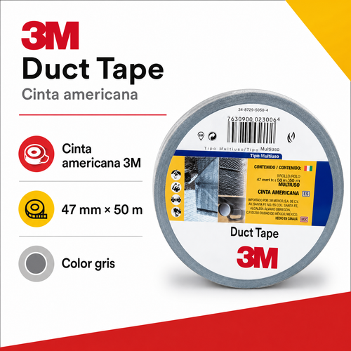3M Duct Tape cinta americana gris resistente