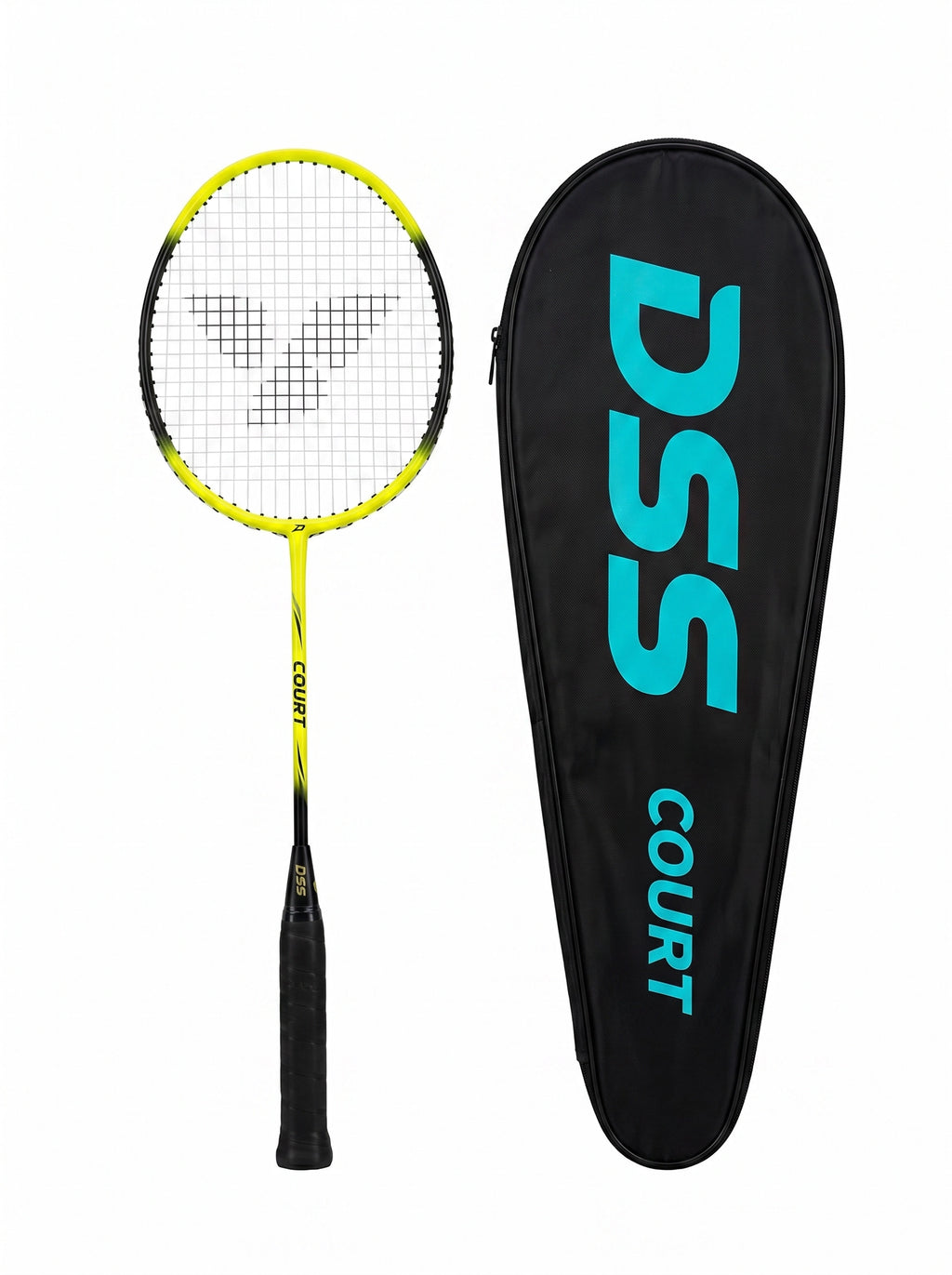 Raqueta de Bádminton DSS Court con Funda — Amarilla, Aluminio