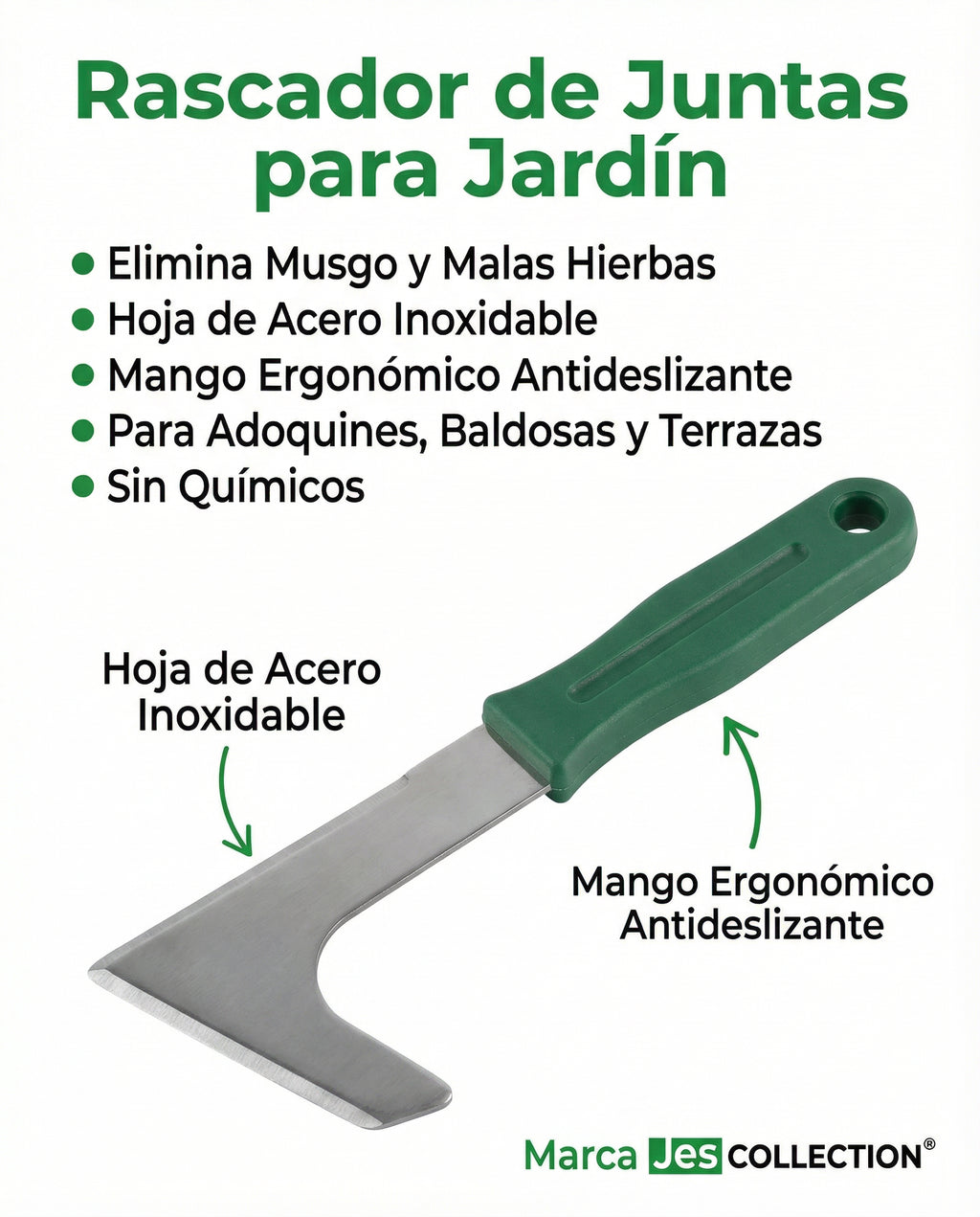 Rascador de Juntas para Jardín Elimina Musgo y Malas Hierbas | Jes Collection