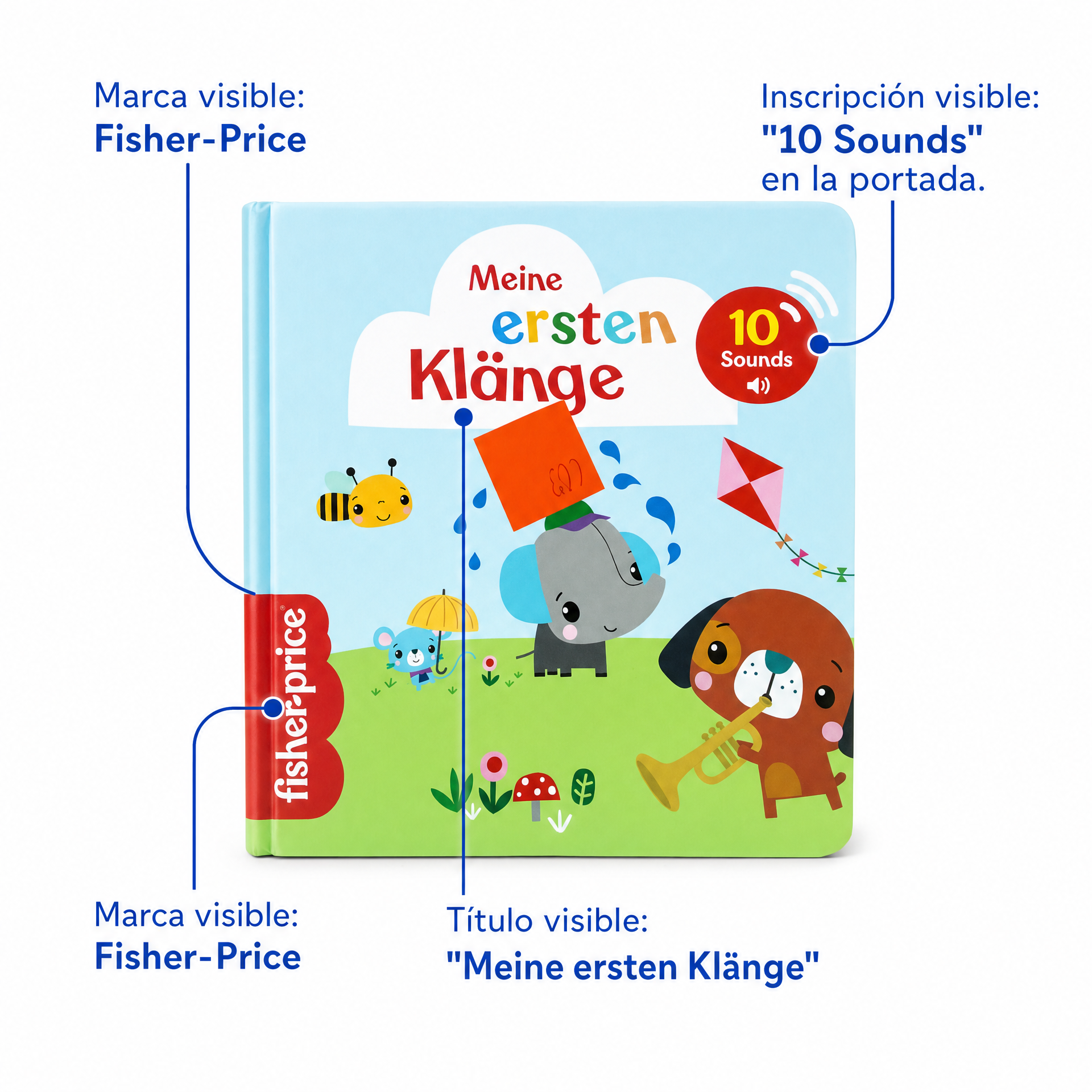 Fisher-Price Libro de sonidos Meine ersten Klänge 10 sonidos de animales