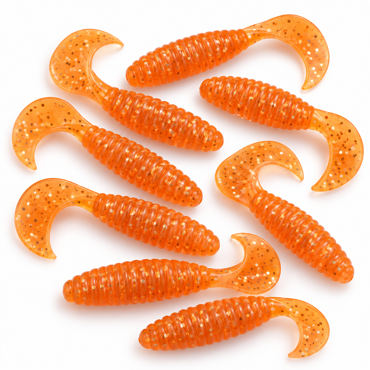 Relax señuelos naranja con brillo sobre fondo blanco
