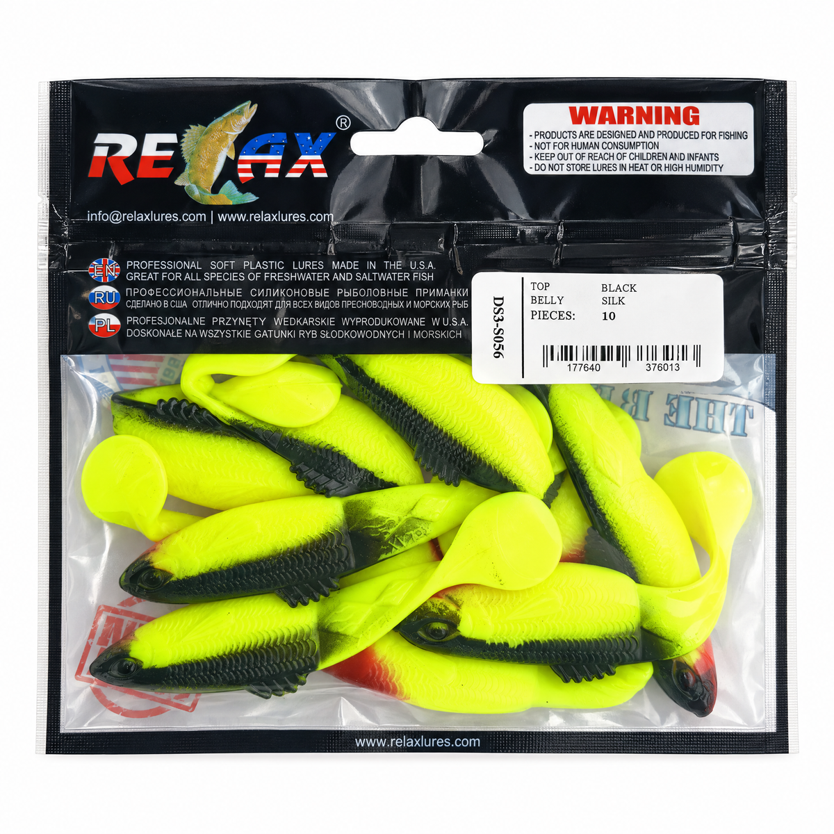 Relax DS3-S056 Black Silk · Señuelos blandos 10 uds