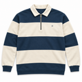 Polo Yellow Skin de rayas azul y crudo, vista frontal
