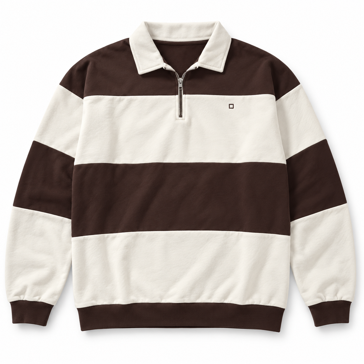 Polo Yellow Skin de rayas marron y crudo, vista frontal