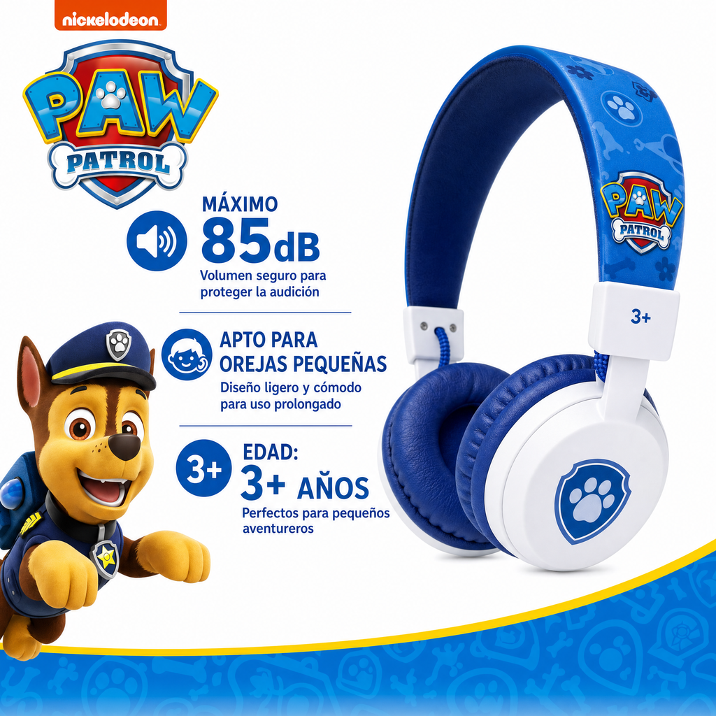 Paw Patrol Auriculares infantiles Chase