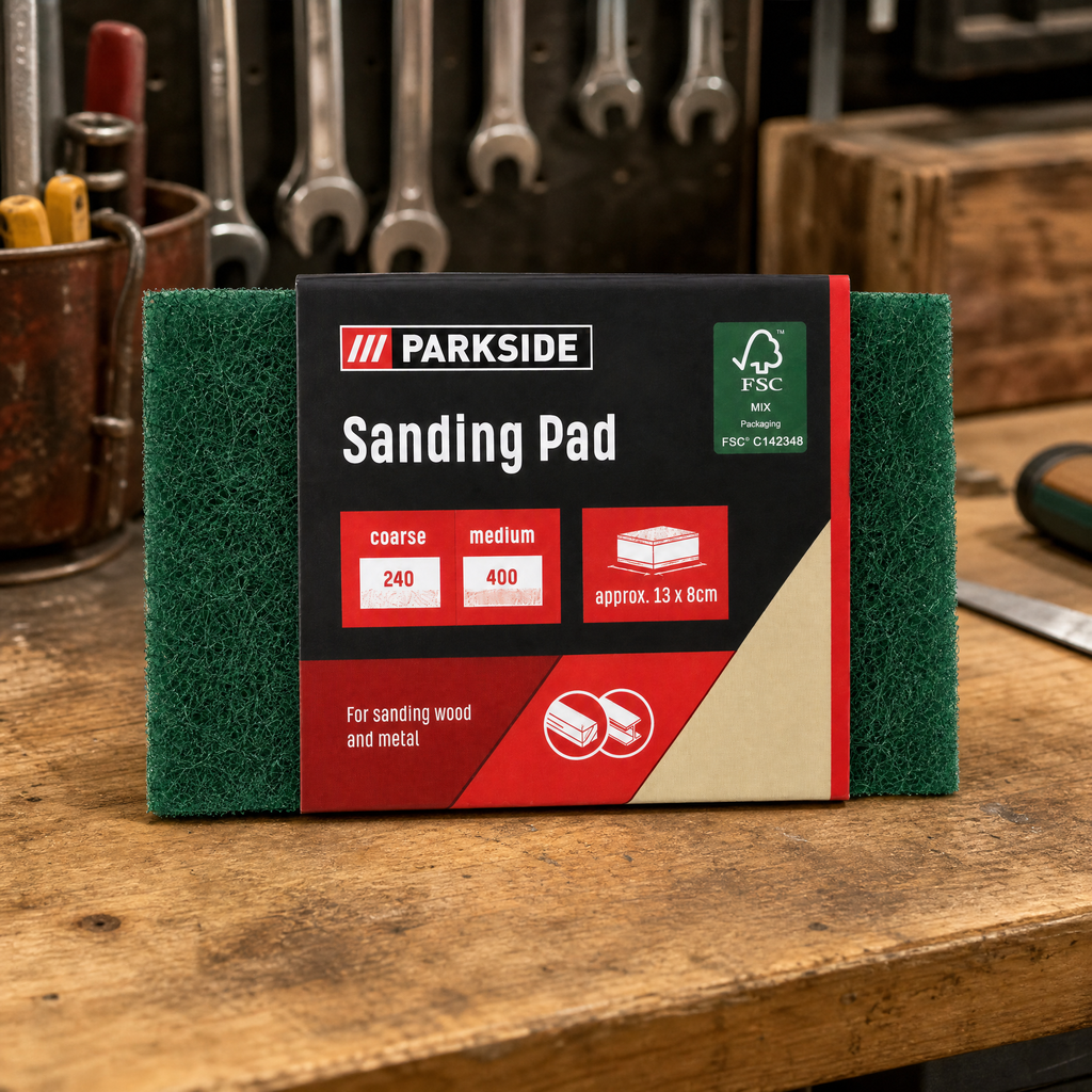 Parkside Almohadillas abrasivas para madera, metal y plástico con sistema autoadhesivo o velcro