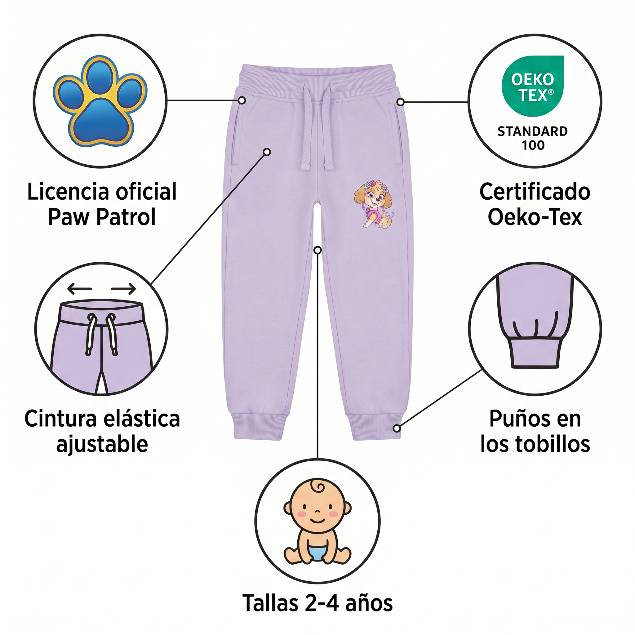 Pantalón Jogger Paw Patrol Lila Skye