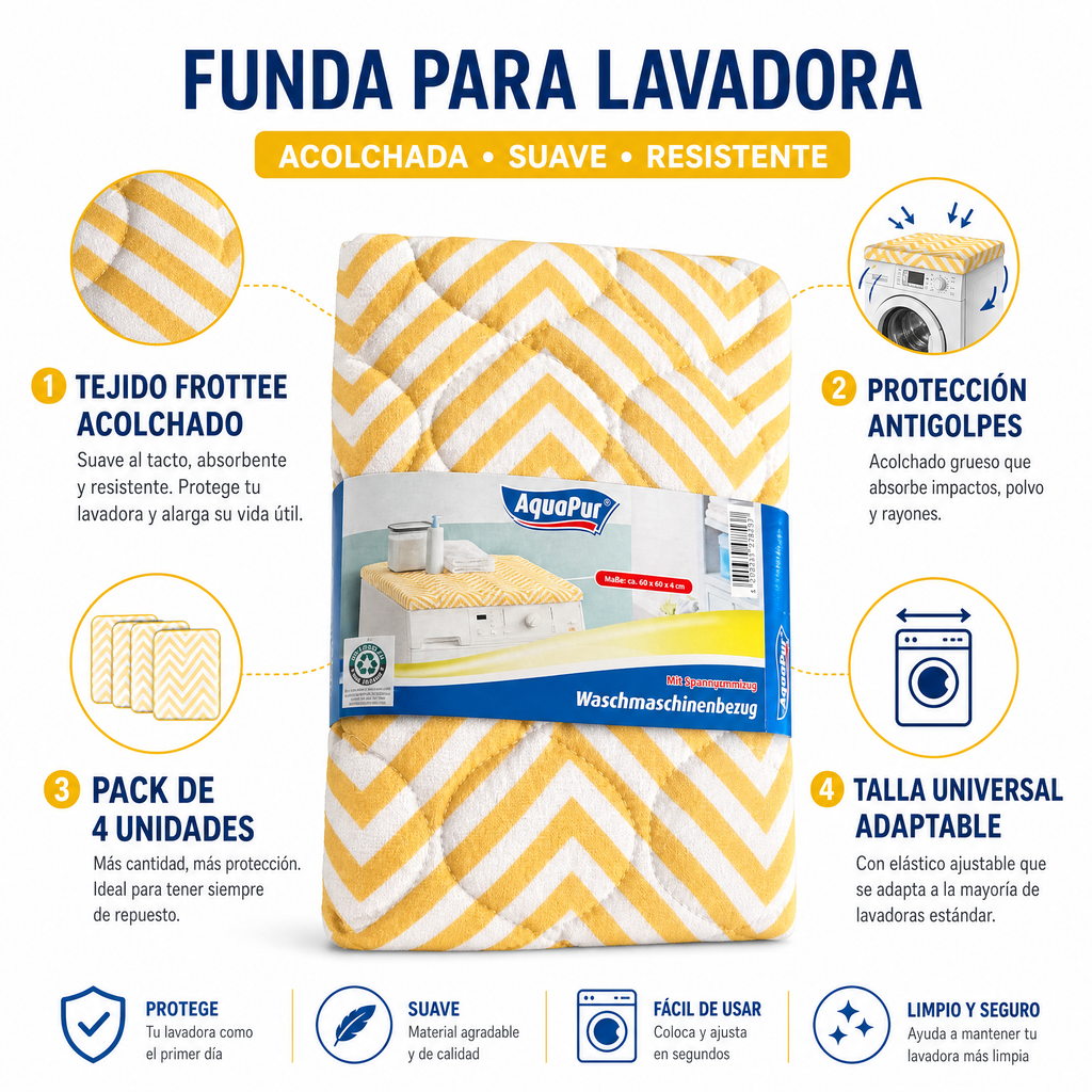 AquaPur Funda Lavadora Frottee Pack 4