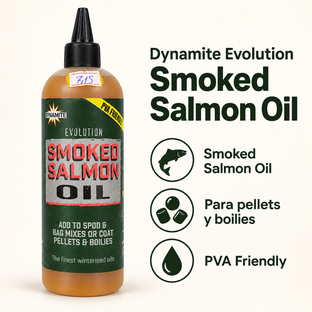 Características visibles de Dynamite Evolution Smoked Salmon Oil