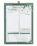 Planificador Diario con Clip Floral Verde
