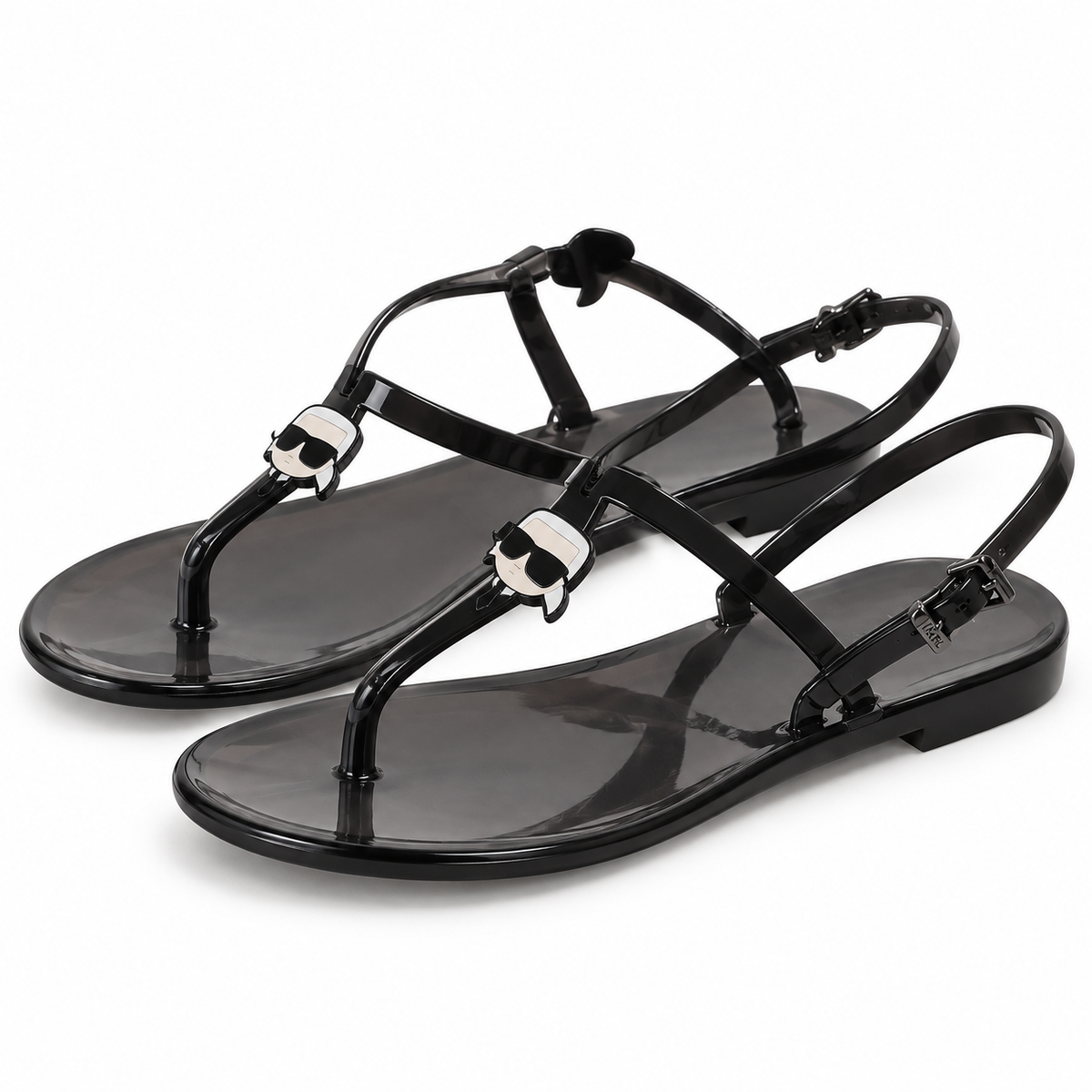 Sandalias Karl Lagerfeld KL80002 negras talla 39 sobre fondo blanco