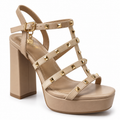 Sandalias Xti 142354 taupe con tacón y tachuelas - vista principal