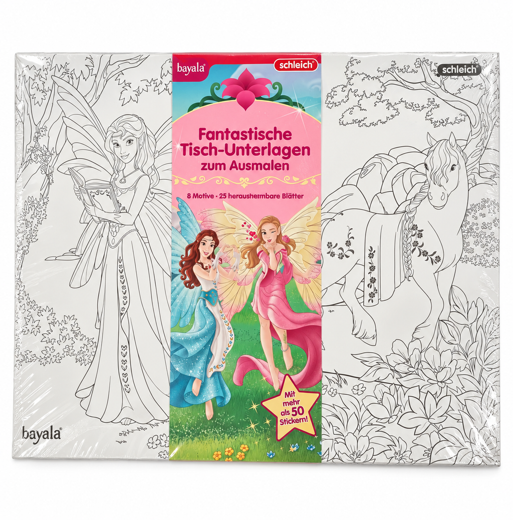 Schleich bayala bloc de 25 láminas para colorear sobre fondo blanco