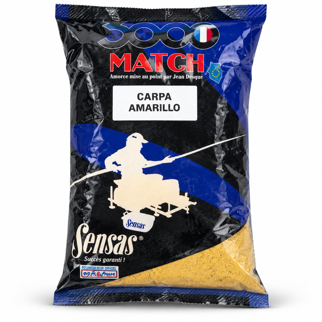 Bolsa Sensas 3000 Match Carpa Amarillo sobre fondo blanco
