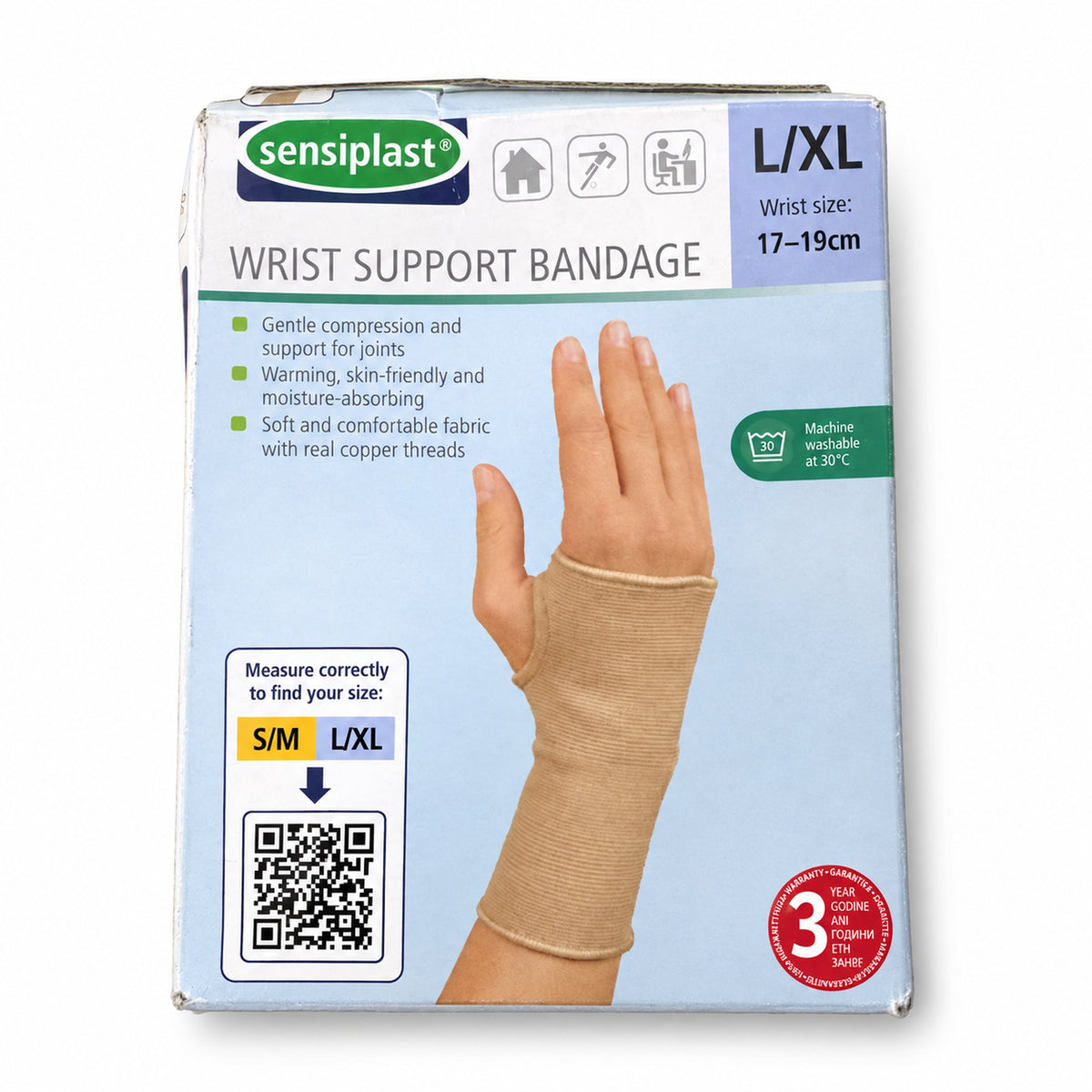 SENSIPLAST muñequera beige L/XL 17–19 cm