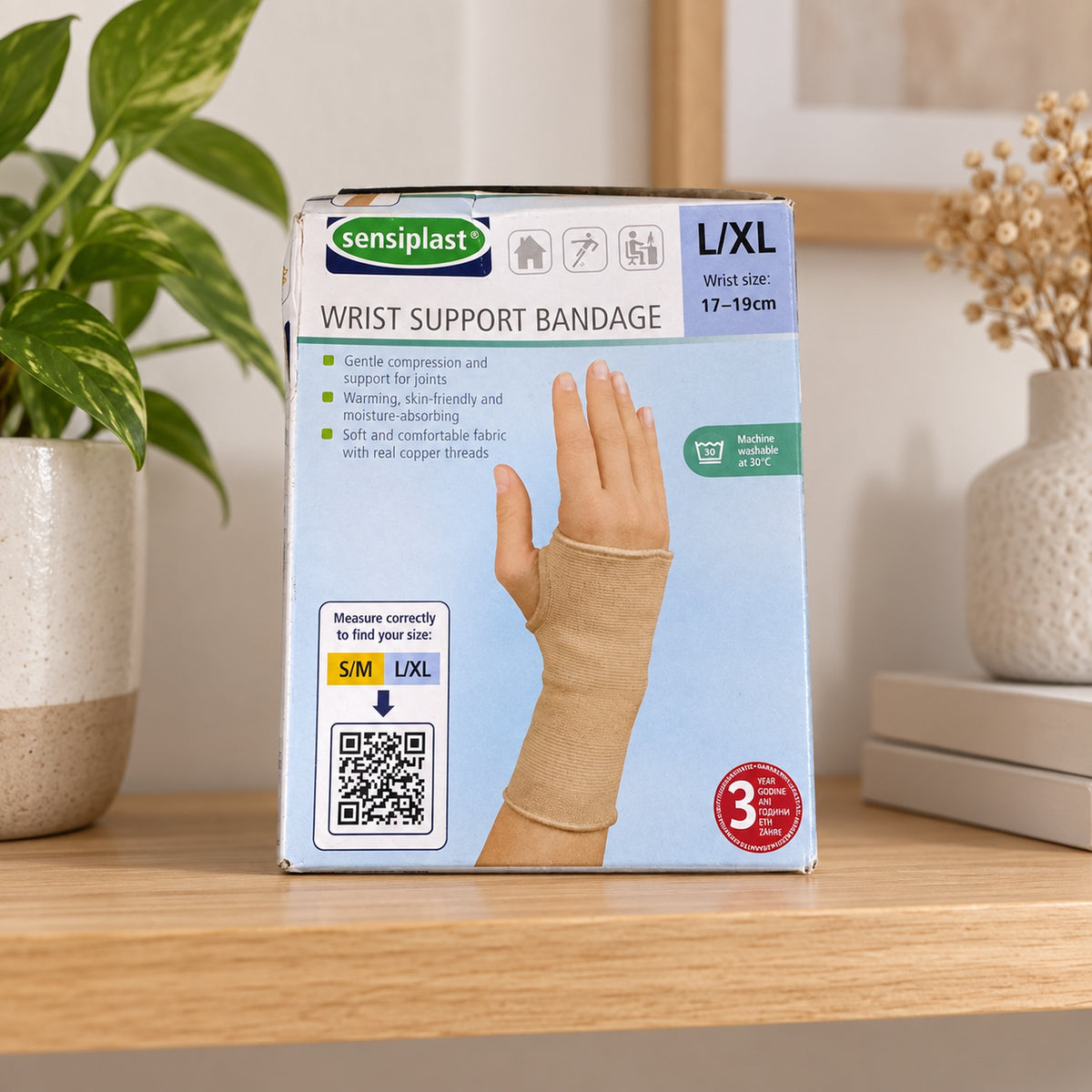 SENSIPLAST muñequera beige L/XL 17–19 cm