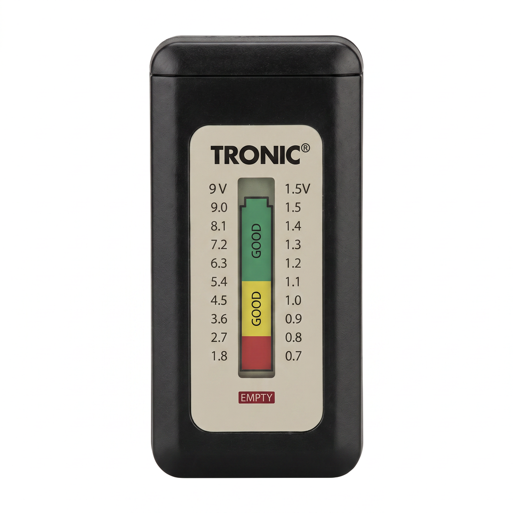 Tronic Comprobador de Pilas con Pantalla LCD
