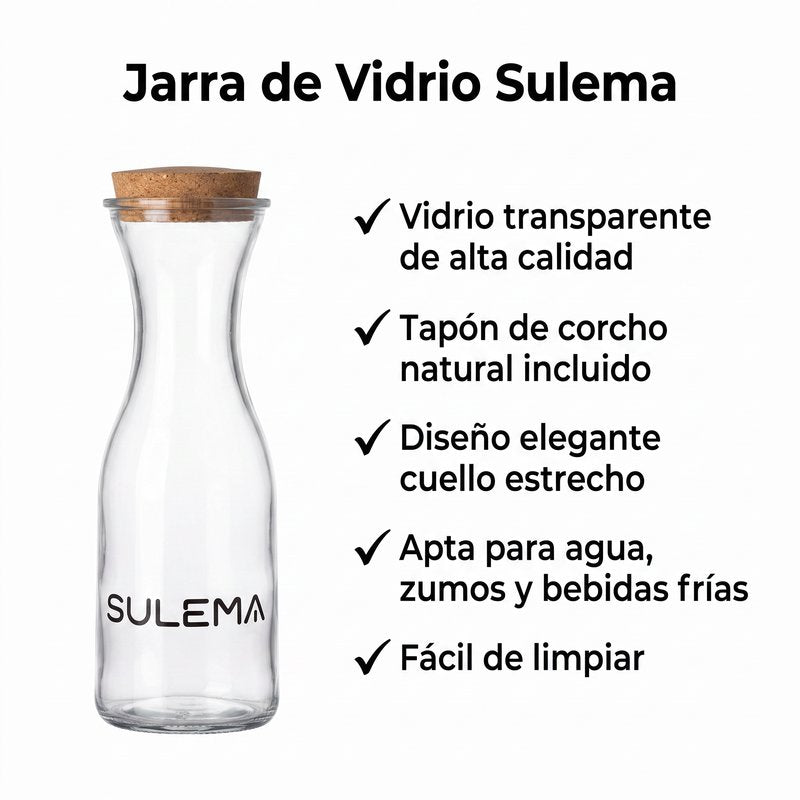 Jarra de Vidrio con Tapón de Corcho Sulema