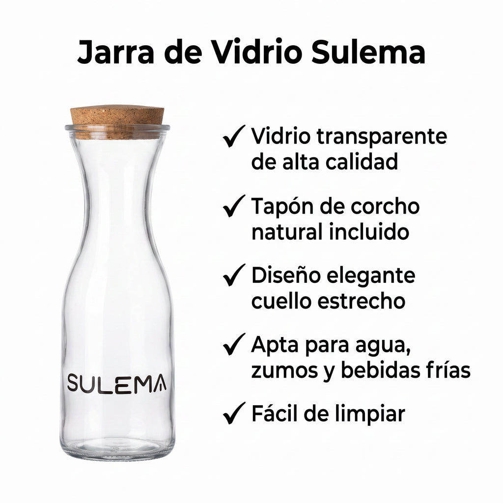 Jarra de Vidrio con Tapón de Corcho Sulema