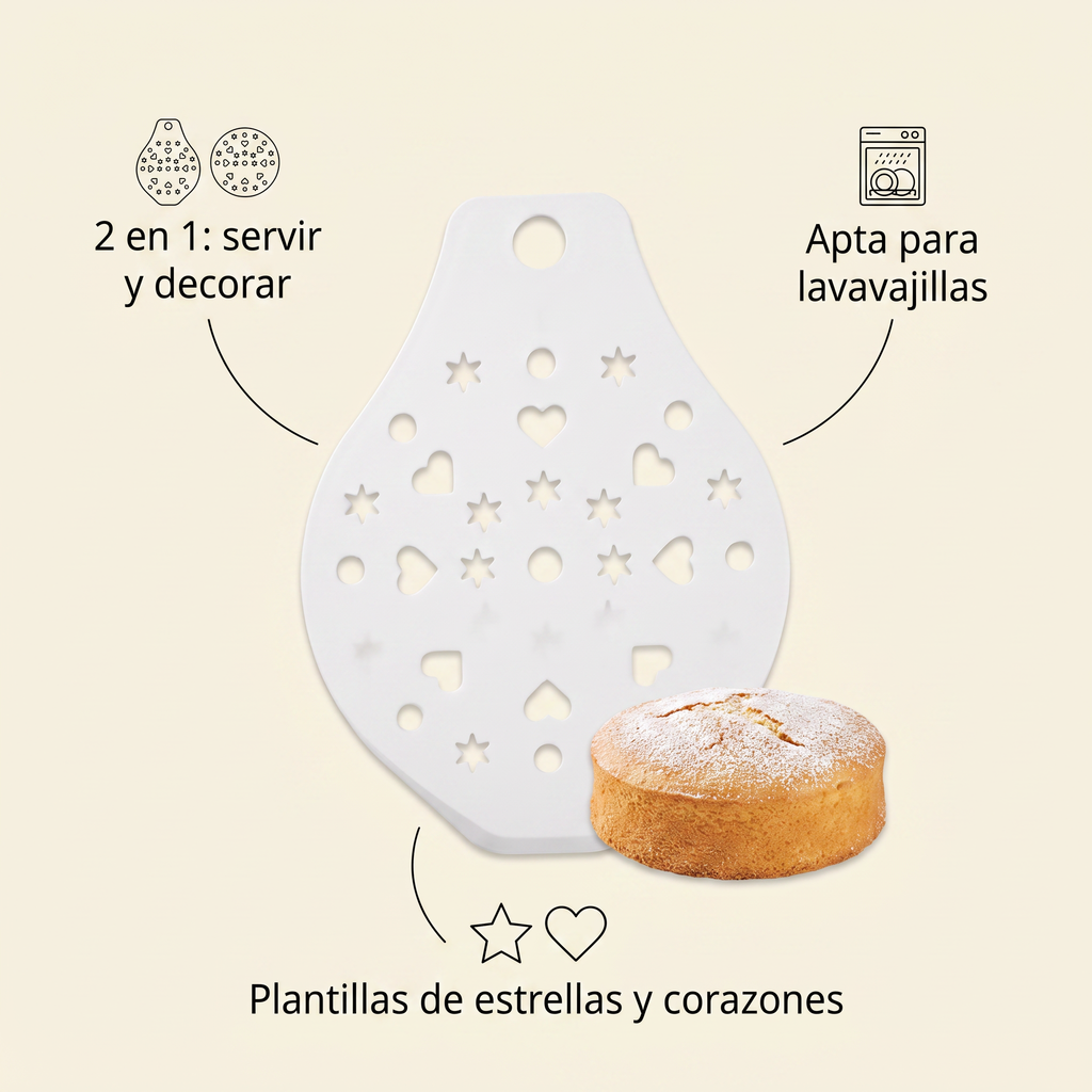 Livarno Home Servidor de Tartas 2 en 1 con Plantilla Decorativa