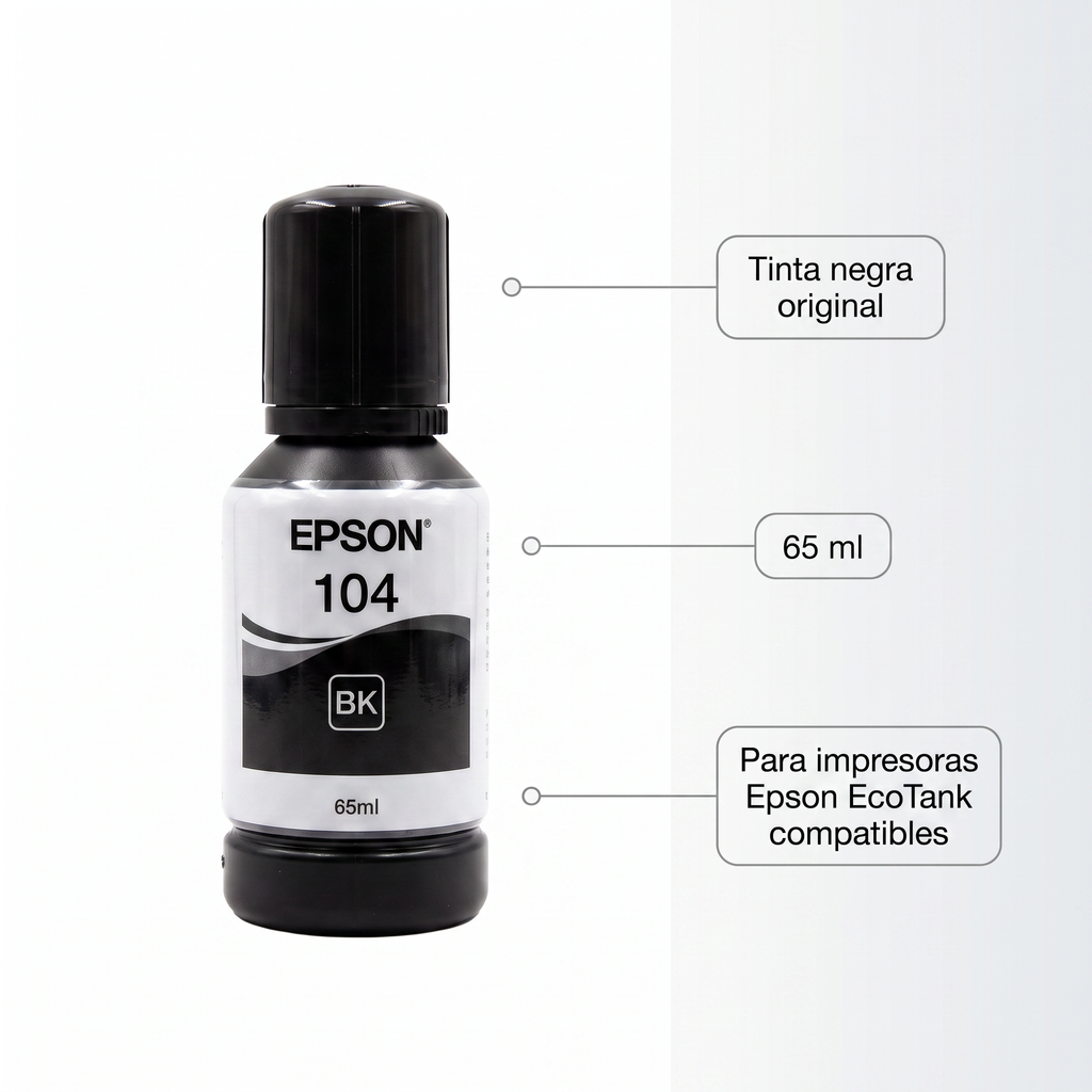 Epson 104 Botella de Tinta Negra EcoTank 65 ml