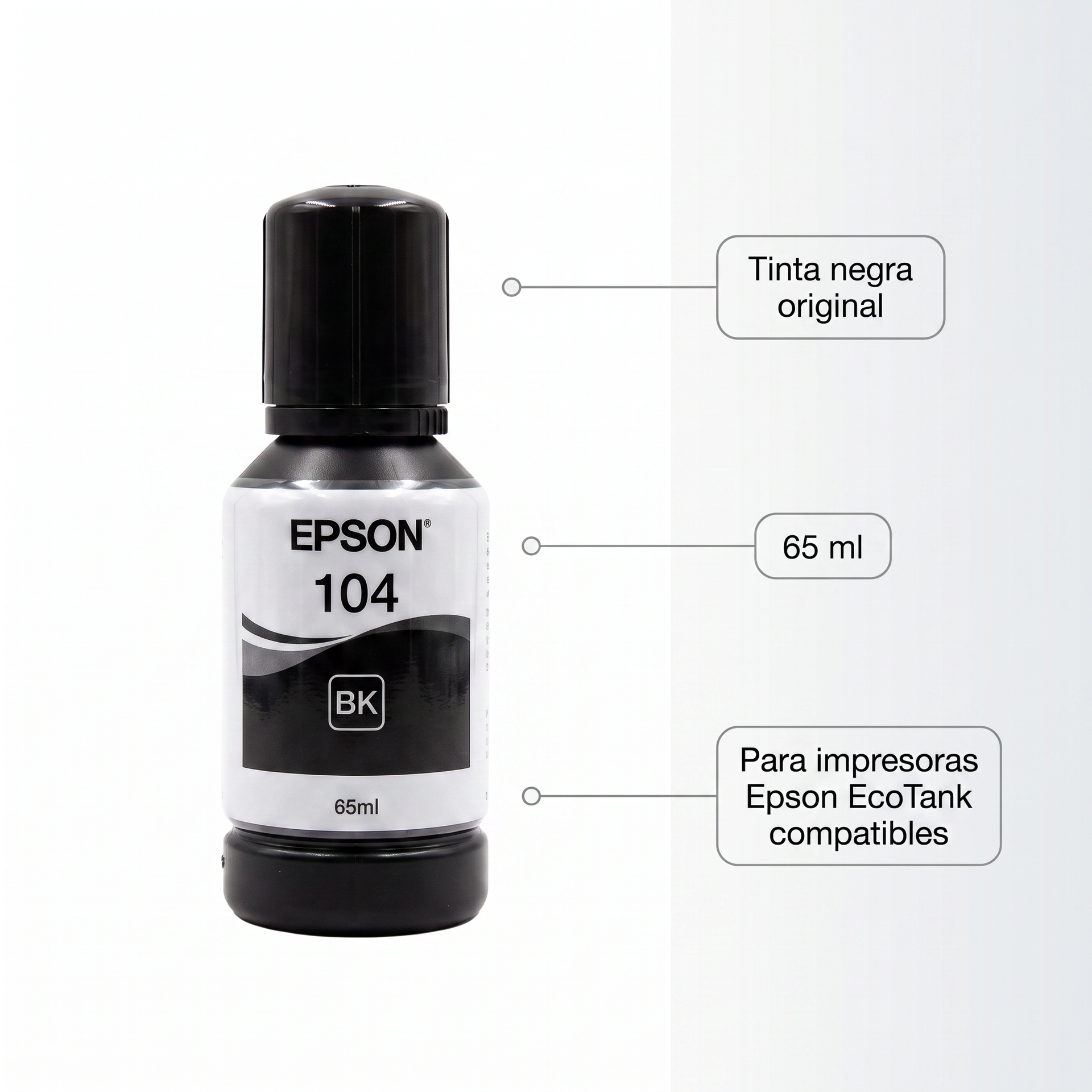 Epson 104 Botella de Tinta Negra EcoTank 65 ml