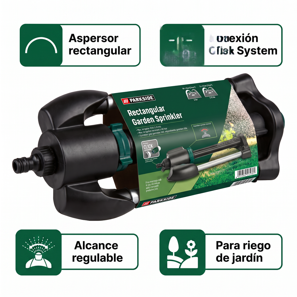 Parkside Aspersor Rectangular para Jardín