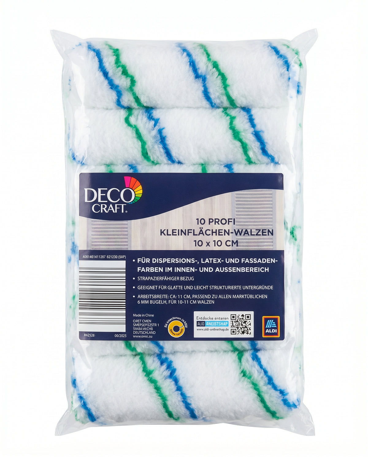 Pack 10 Mini Rodillos Deco Craft 10x10cm Profesional
