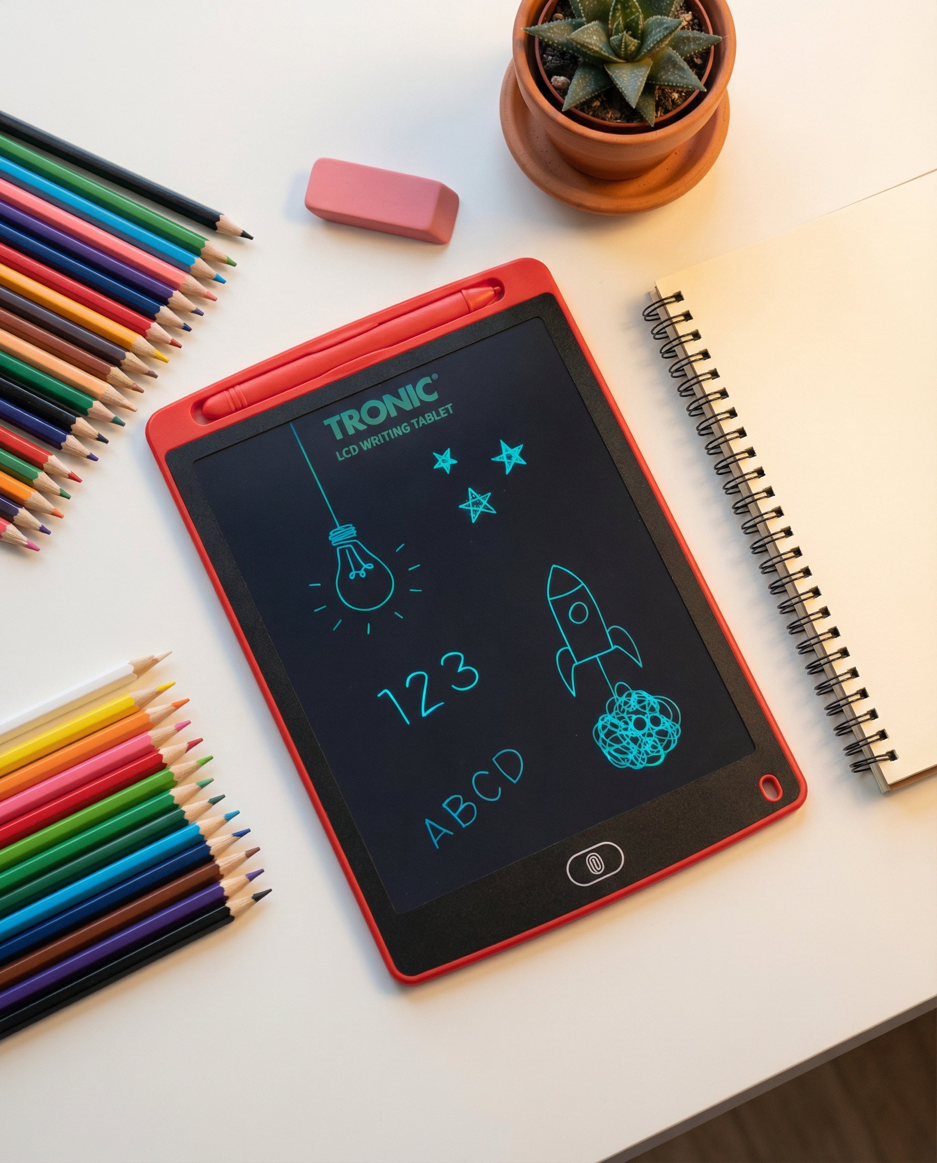 Tableta LCD de Escritura y Dibujo Roja con Lápiz Óptico | Tronic