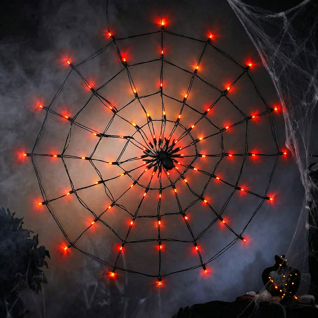 Telaraña LED Decorativa 120cm 80 LEDs Interior/Exterior Halloween | Livarno Home