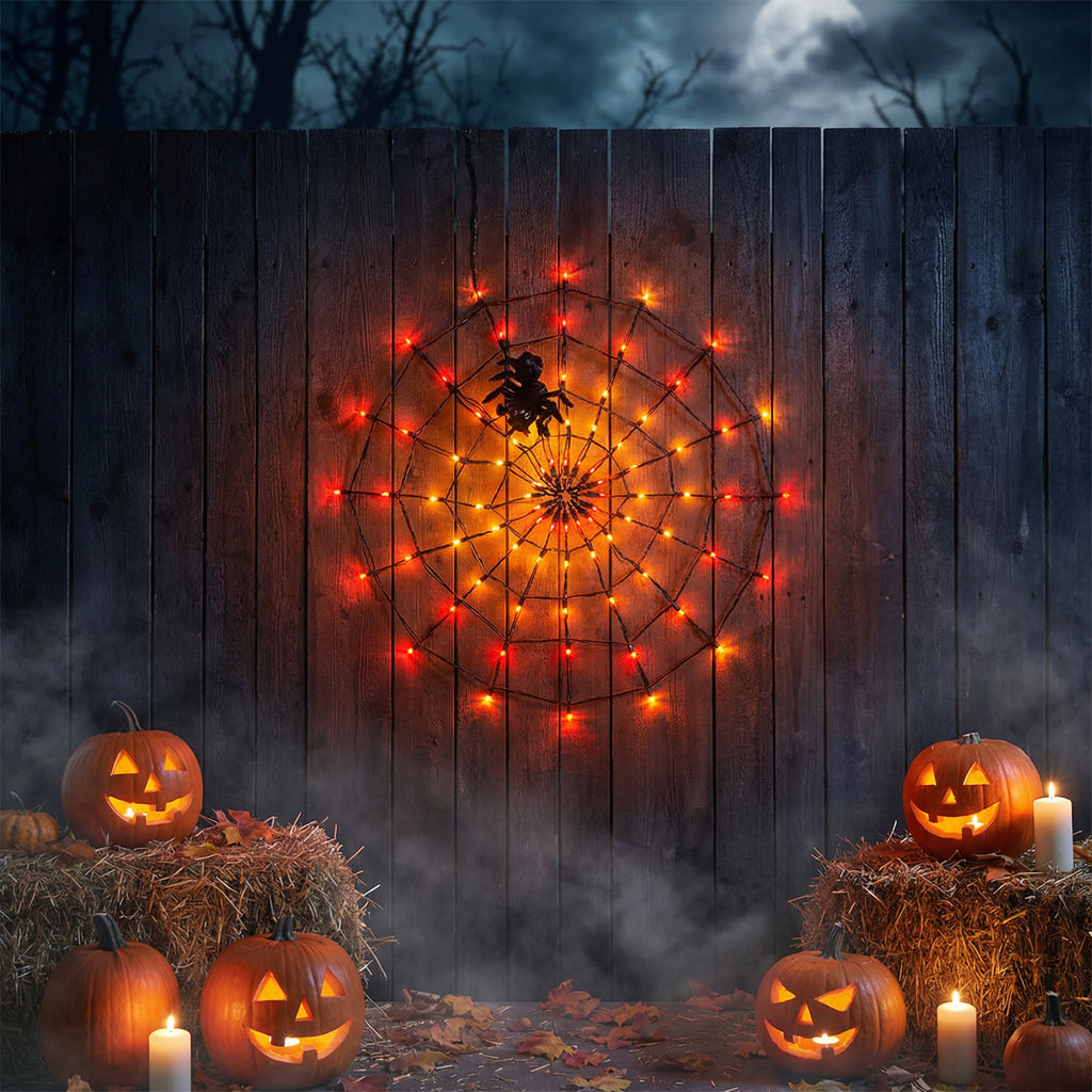 Telaraña LED Decorativa 120cm 80 LEDs Interior/Exterior Halloween | Livarno Home