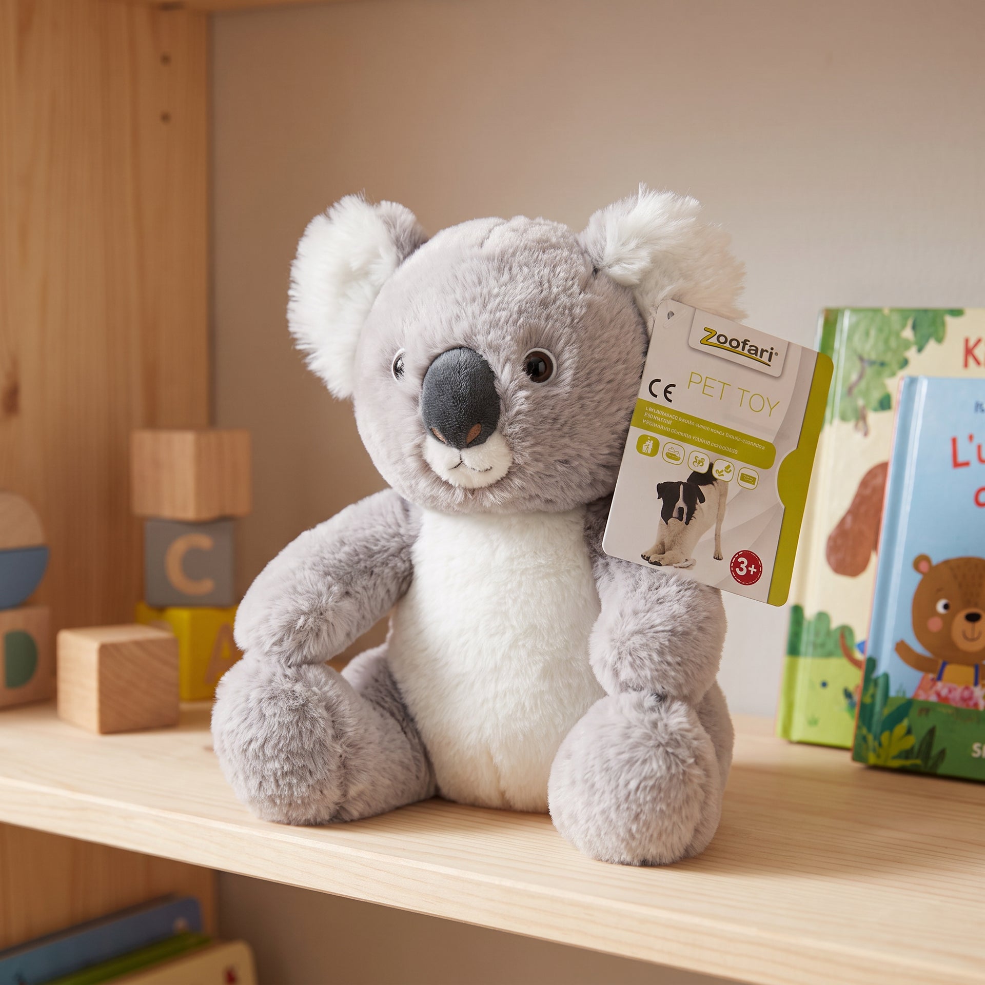 Peluche de Koala Gris de Felpa con Vientre Claro