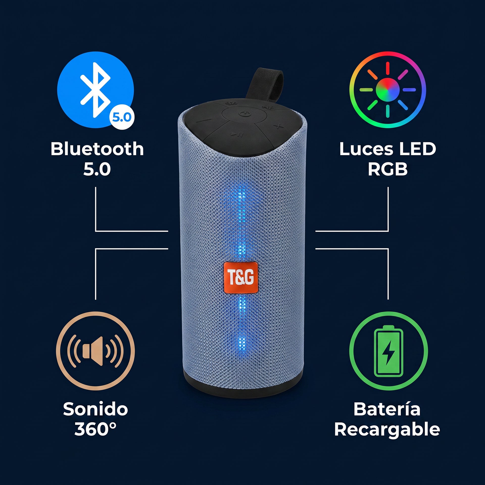 Altavoz Bluetooth TG-113 color negro
